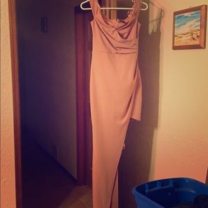 Dusty Rose- long dress with slit!
